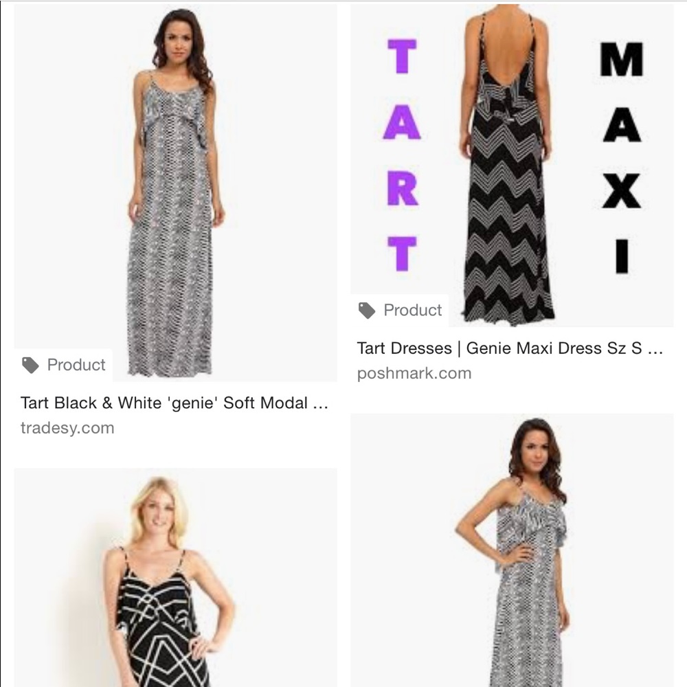 Tart “Genie” dress, navy and white.